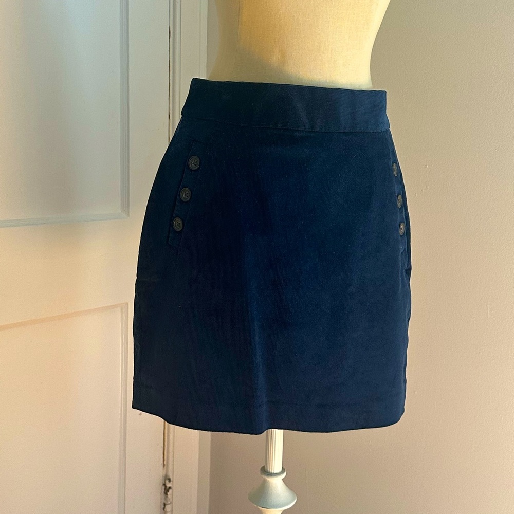 NEW Banana Republic navy corduroy mini skirt sz 4